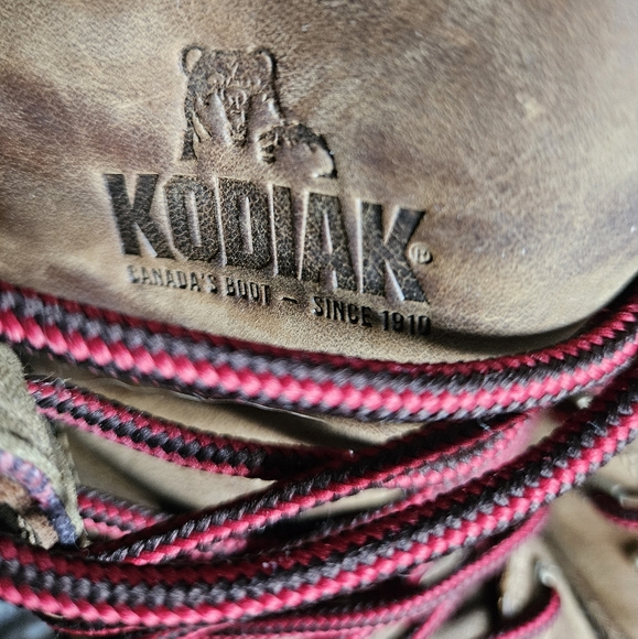 Kodiak BRALORNE leather boots plaid tan sz 7 waterproof winter cabincore hiking - Picture 11 of 14